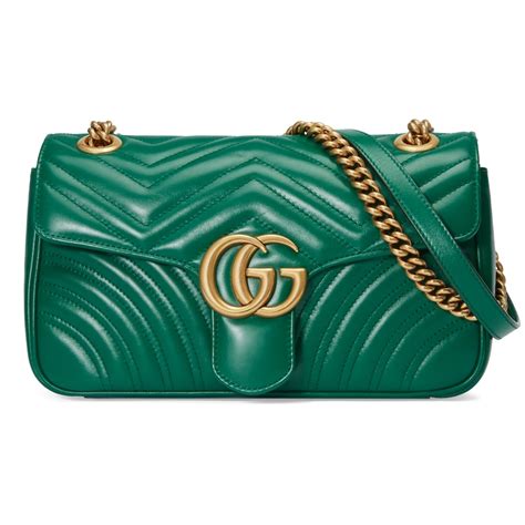 gucci gg marmont green small shoulder bag